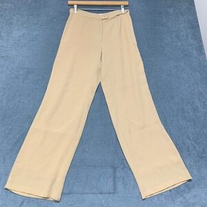 Esprit De Corp Wide Leg Pants Women 5/6 Beige Flat Front Zip Fly Formal Business